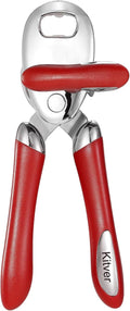 Multi-function Manual Can Opener Bottle Opener, Oversized Hand-held Easy Rotary Knob, Safe Cut Can Opener with Non-Slip Handle, Smoother Cut Sharp Blade for Seniors Kitchen Tool, Red