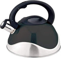 J&V TEXTILES Stainless Steel Whistling Tea Kettle, 3-Quart (Black)*
