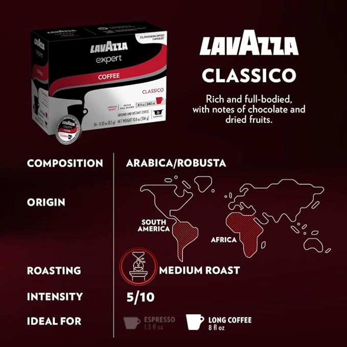 Lavazza Expert Variety Pack, Contains Light, Medium, and Dark Roast Espresso and Coffee Capsules, Compatible with Lavazza Classy Machines (36 Capsules)