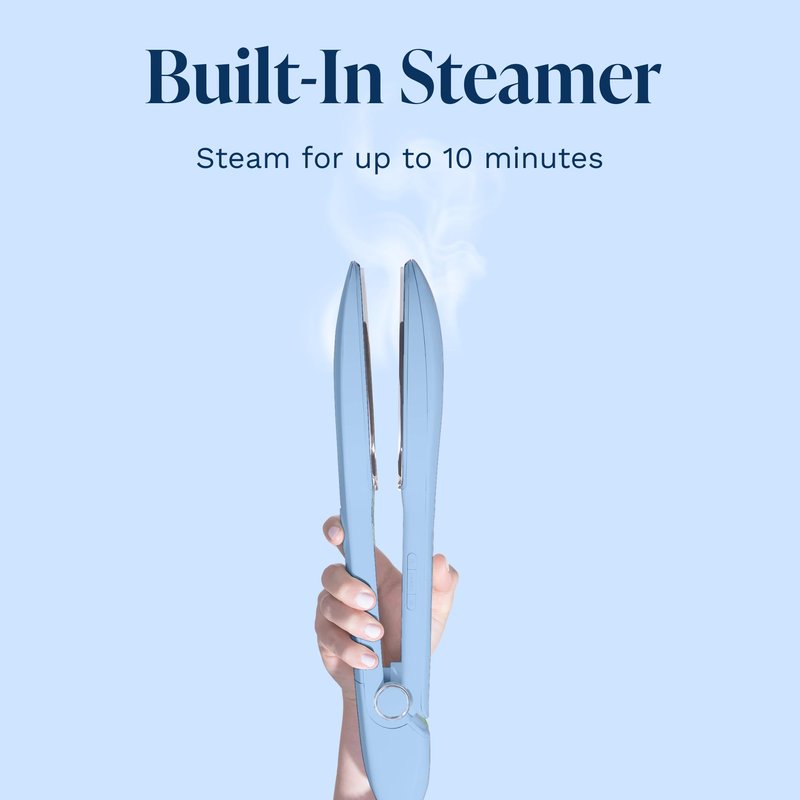 Nori Press Travel Steam Iron - Handheld Iron With Optional Steam Feature - No Ironing Board Required - Easy to Use w/ 6 Fabric Settings - Removes Wrinkles - User Manual Included -Blue