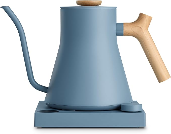 Fellow Stagg EKG Pro Electric Gooseneck Kettle - Pour-Over Coffee and Tea, Quick Heating, Precise Temperature Control, Scheduling, Built-in Brew Timer, Hazy Blue, 0.9 Liter