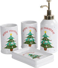 Christmas Bathroom Accessories Set Ceramic Christmas Soap Dispenser with Toothbrush Holder Tumbler Soap Dish for Bathroom Decor Home..