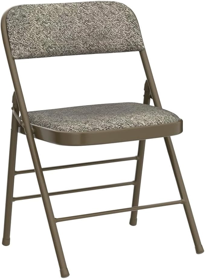 Amazing for less Pack of 2 (Fabric/Vinyl) Steel Frame Metal Foam Padded Folding Chairs (Black, Gray, White) (2-Pack - Fabric Gray)