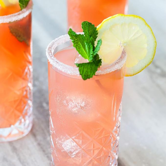Restaurantware Timeless 10 Ounce Highball Glasses Set of 12 Etched Drinking Glasses - Dishwasher-Safe Chip-Resistant Clear Glass Water Glasses Lead-Free For Juices Or Cocktails