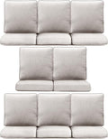 8-Piece Outdoor Patio Cushion Set - Fade & Water Resistant with Removable Olefin Cover, 22x24x4 Inch Memory Foam Cushions for Wicker Sectional Sofa – Beige/Regular