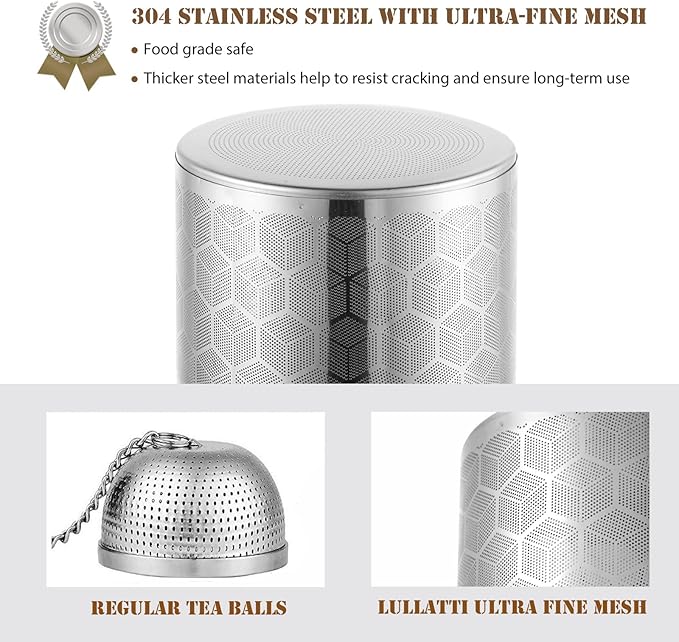 Extra Large Tea Ball Infuser for Pitcher(2 Pack), 18/8 Stainless Steel Tea Steeper, Extra Fine Mesh Tea Strainer Perfect for Brewing Herbs, Iced Tea, Coffee, Cooking Soup