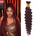RESACA Deep Wave Bulk Human Hair for Braiding 20 Inch 100g 2 Bundle Boho Braids Human Hair Water Wet and Wavy 100% Unprocessed Brazilian Virgin Hair Extensions Kinky Curly （99j）