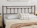 Metal Queen Size Headboard Only, Adjustable Height, Victorian Farmhouse Style Steel Queen Bed Headboad, Easy Assembly, Attach Frame, Brown