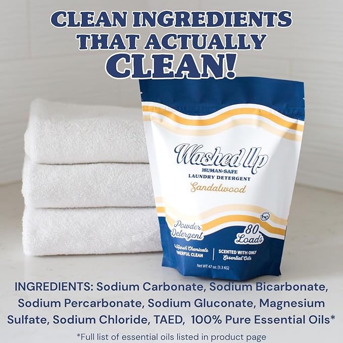 Laundry Detergent Powder | Safe for Sensitive Groups | Powerful Clean | Plant & Mineral-Based | Made in USA