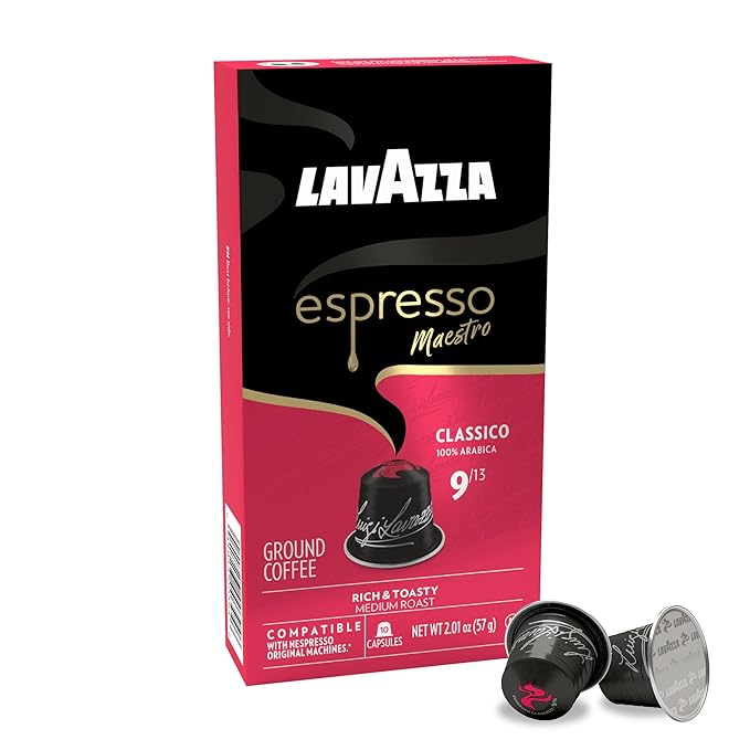 Lavazza Espresso Maestro Classico Aluminum Capsules Compatible with Nespresso* Original Machines, Medium Espresso Roast, 100% Arabica (60 Capsules)