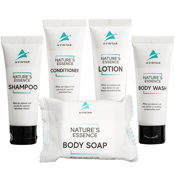180 Piece Hotel Soap & Bulk Toiletries - Travel Essentials for Hosts & Guests - Hotel Shampoo & Conditioner Supplies for Guests, Hotel Toiletries Bulk Set, Mini Bulk Travel Size Toiletries