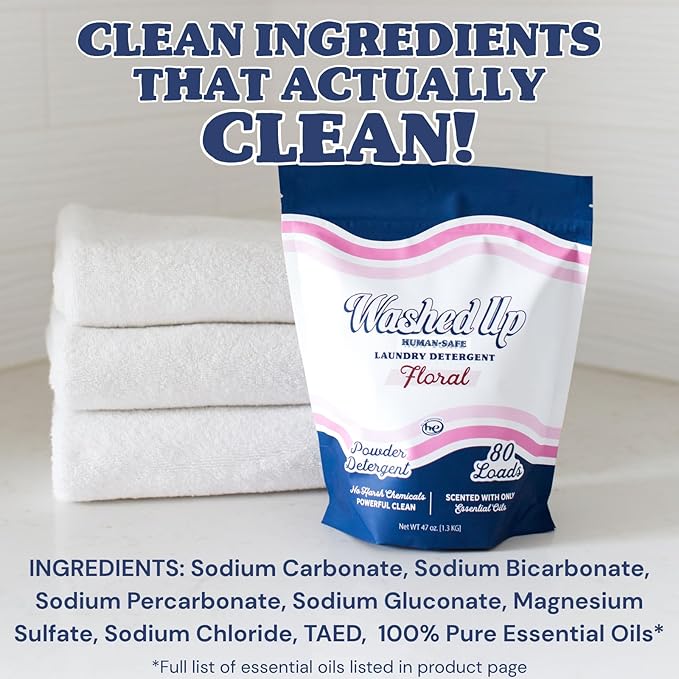 Laundry Detergent Powder | Safe for Sensitive Groups | Powerful Clean | Plant & Mineral-Based | Made in USA
