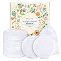 ProCIV Reusable Makeup Remover Pads - 16 Packs Washable Organic Reusable Cotton Rounds for All Skin Types & Toner with Laundry Bag, Zero Waste Reusable Cotton Pads for Face for Woman Gift (White)