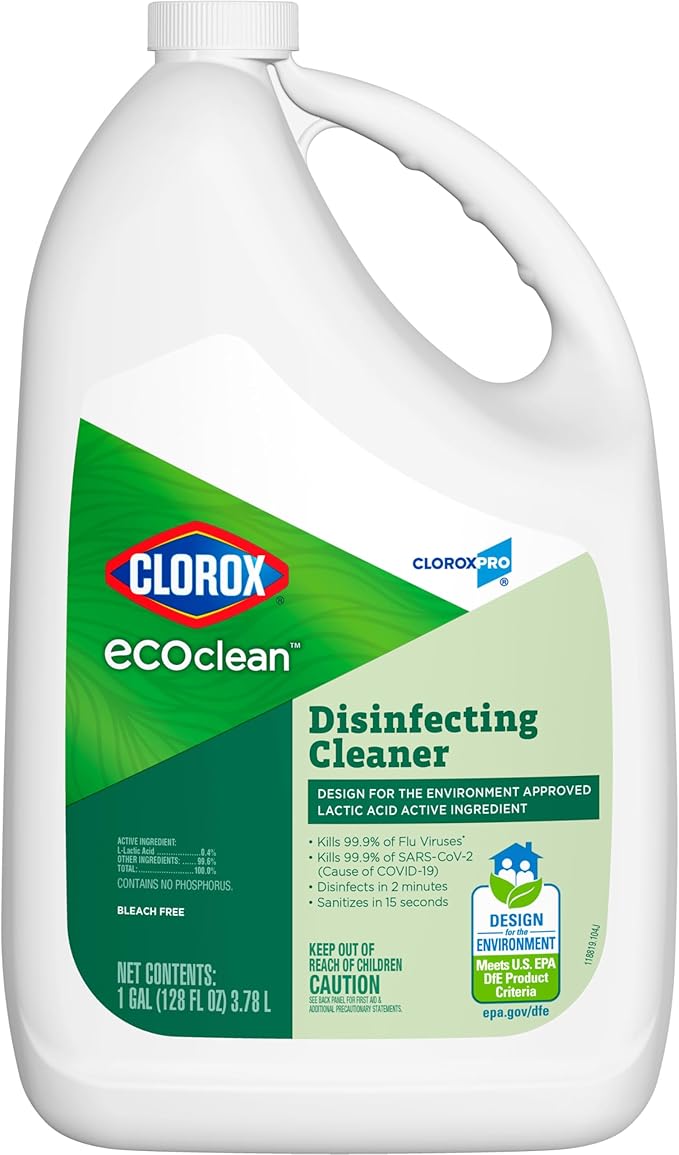 Clorox CloroxPro EcoClean Disinfecting Cleaner Refill, 128 Fluid Ounces