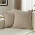 FUTEI Oatmeal Chenille Throw Pillow Covers 26x26 Inch Set of 2,Edges Double-Stitched Euro Pillow Shams,Modern Home Decor for Couch Living Room