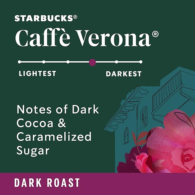 Starbucks K-Cup Coffee Pods, Dark Roast Hot or Iced Coffee, Caffè Verona, 60 Keurig Pods