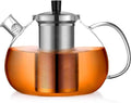 67oz XL Large Glass Teapot with Infuser Stovetop Safe, Tea Pots for Loose Tea Glass, Glass Tea Kettle for Stove Top, Clear Teapot with Strainer for Loose Tea (2000 ml)