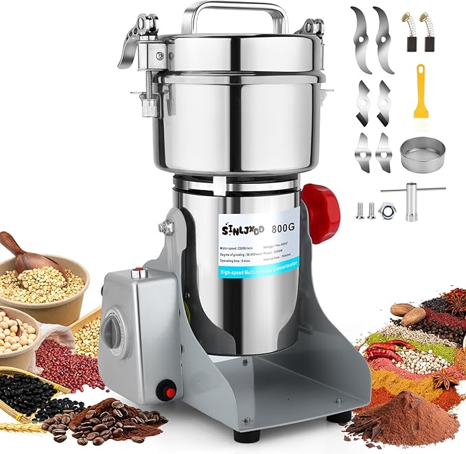 Electric Grain Mill Grinder - Swing Type 3500W 110V 2500g Commercial Spice Grinder,Suitable for Flour,Corn,and Coffee,Indian Spices,Herbs,Pepper(2500g)