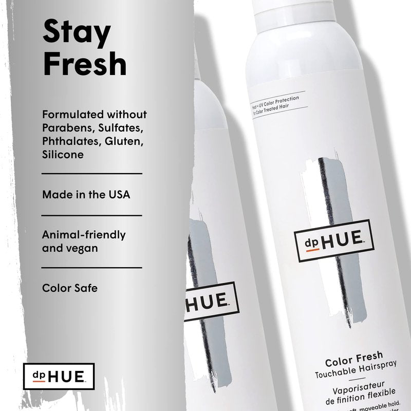 dpHUE Color Fresh Touchable Hairspray - 8 oz - Provides Heat & Humidity Protection - Soft, Non-Sticky Hold - Color Safe - For All Hair Types