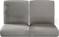 Pop 22x25/22x24 Outdoor Chair Cushions Set of 2 - High Back Deep Seat Water-Resistant Patio Wicker Chairs Cushion for Rattan Dining Rocker Glider Loveseat Couch Sectional Sofa - Grey/Classic