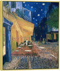 Wieco Art Framed Wall Art Canvas Prints of Cafe Terrace at Night Canvas Prints Wall Art by Van Gogh Paintings Reproduction Abstract Artwork for Wall Decor Golden Frame