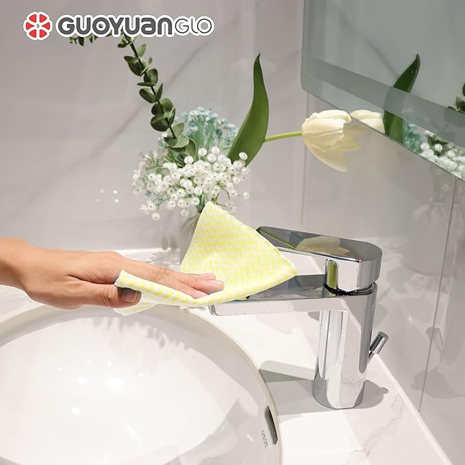 Disposable Cleaning Cloths Reusable Dsih Cloths for Kitchen Disposable Dish Rag Dry Fast 11.8x11.8 inch Pack of 100, Yellow