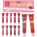 Dmsky Lip Gloss Set 12 Pack,12 Colors Lip Gloss for Women, Moisturizing Lip Gloss Bulk with Vitamin E for Dry Cracked Lips