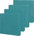 Easy-Going Waterproof Patio Cushion Covers 20x18x4 inch 4 Pack Replacement Non-Slip Outdoor Seat Cushion Slipcover with Zipper. Teal