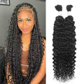 Human Braiding Hair for Boho Braids 100g 14 Inch Water Wave Bulk Human Hair for Braiding Knotless 100% Unprocessed 12A Brazilian Virgin Hair Extensions 2 Bundles/Pack Natural Color