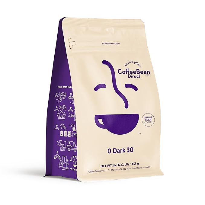 Coffee Bean Direct 0 Dark 30 Blend, Whole Bean Coffee, Mixed Roast, 1 Pound Bag (Pack of 1)