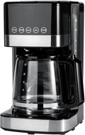 Amazon Basics Programmable 12 Cup Drip Coffee Maker, Coffee Machine with Glass Coffee Pot (1.9 Qt), Auto Shut-off, Touch Screen, Auto Pause, Removable Filter Basket, Black & Silver