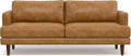 SIMPLIHOME Livingston 76-inch Wide Sofa in Sienna Top Grain Genuine Leather, Handcrafted Mid-Century Modern Loveseat for Living Room, Compact 2-Seater with Feather-Wrapped Cushions