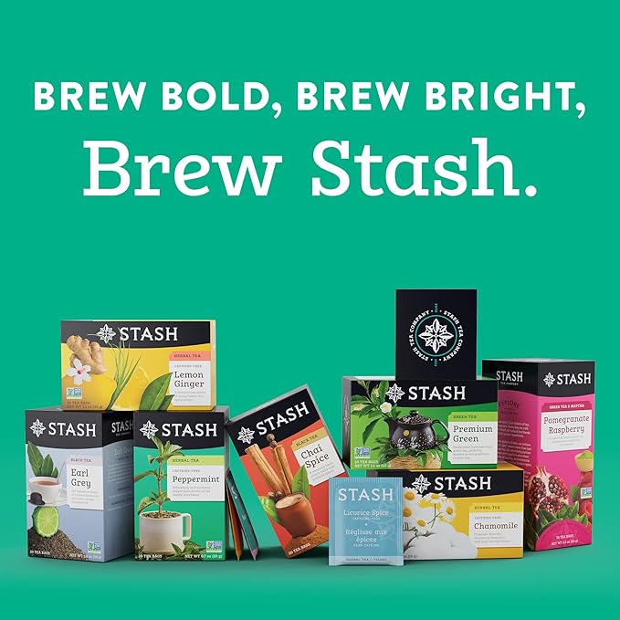 Stash Tea Moroccan Mint Green Tea - Caffeinated, Non-GMO Project Verified Premium Tea with No Artificial Ingredients, 30 Count (Pack of 6) - 180 Bags Total