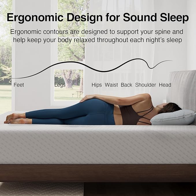 Novilla Queen Size Mattress, 10 Inch Memory Foam Mattress Queenfor Balanced Support & Pressure Relief, Cooling Comfort for Nightlong Refreshment, CertiPUR-US Certified Mattress in a Box, Medium Firm