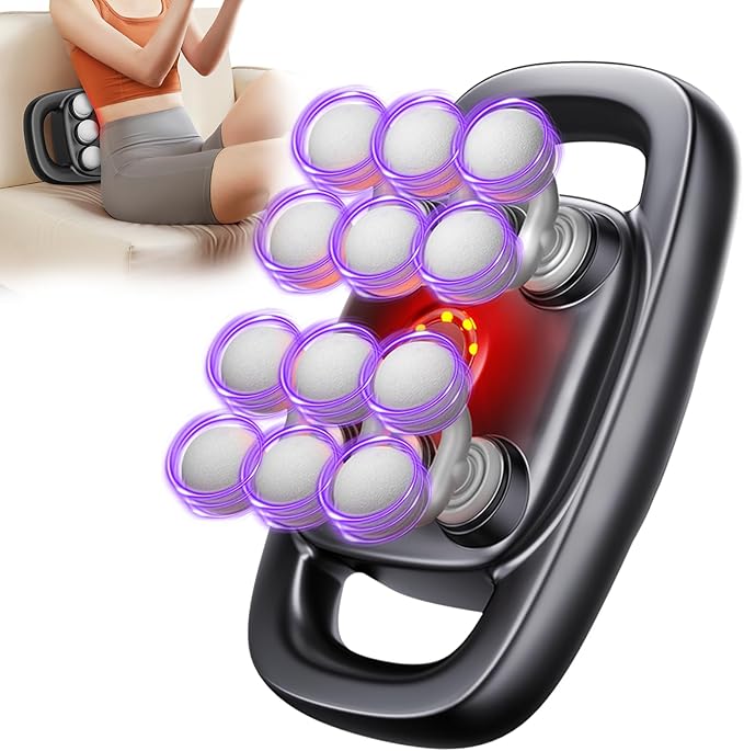 12 Head Massage Gun, Massages Gun Deep Tissue With 3 Modes & 30 Levels Intensities, Quiet Multi Head Massage Gun For Backs, Shoulders, Legs and Full Body Muscle Pain Relief, Gifts for Men Women