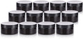 (12 Pack) 8 oz Black PET Plastic Low Profile Jar With Lid for Storage Refillable