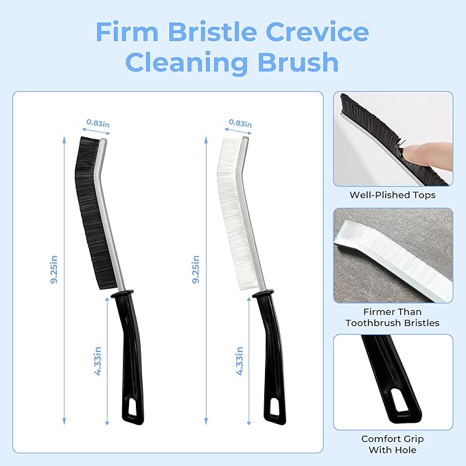 Crevice Cleaning Brush, Hard-Bristled Gap Scrub Brush, Toilet Gap Cleaning Brush Tool, for Scrub Small Spaces, Kitchen, Bathroom, Corner, Grout, Sink, Window Tracks, Hinges, 6pcs