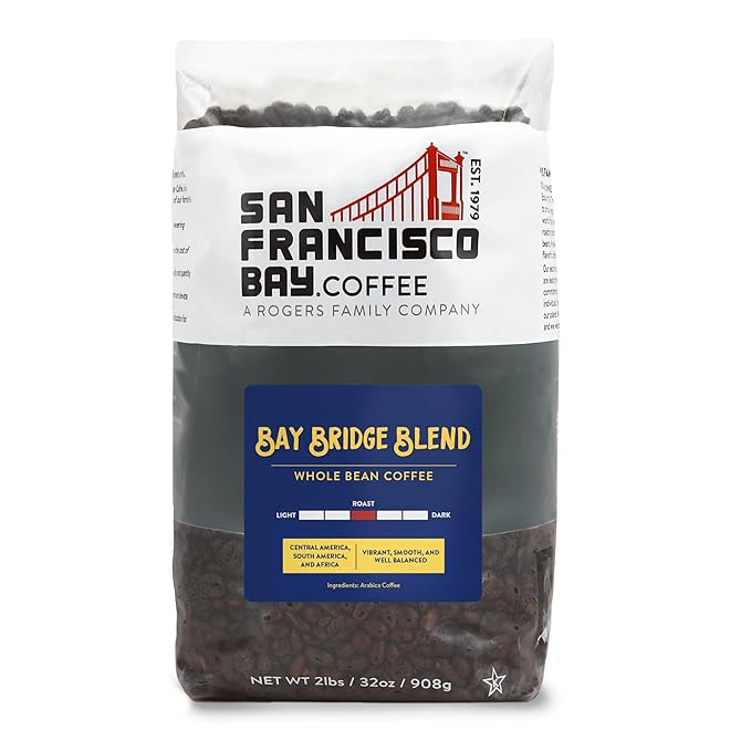 San Francisco Bay Whole Bean Coffee – Bay Bridge Blend (2lb Bag), Medium Roast