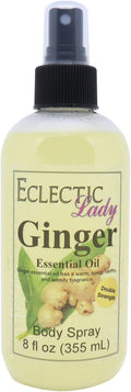 Eclectic Lady Ginger Body Spray, Double Strength, 8 ounces, Body Mist for Women with Clean, Light & Gentle Fragrance, Cologne with Soft, Subtle Aroma For Daily Use