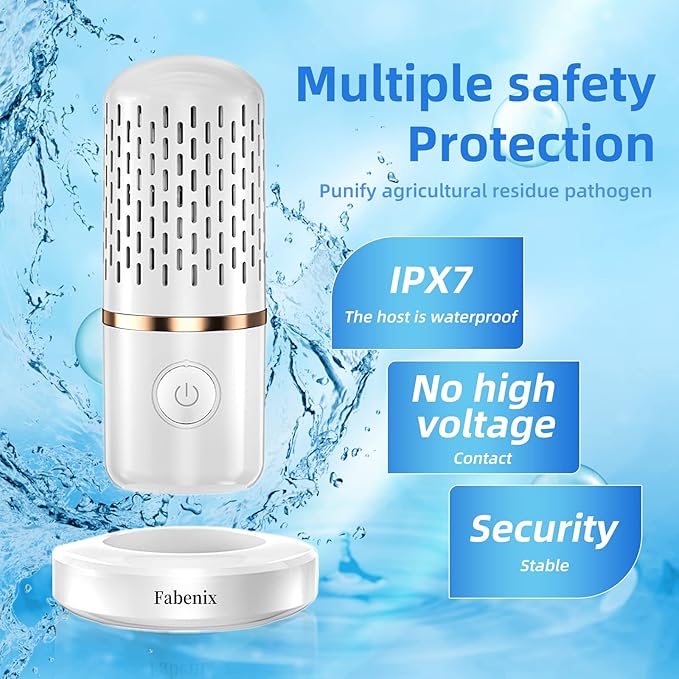 Fruit and Vegetable Cleaning Machine, USB Wireless Food Purifier, Cleaner Device for Washing Fruits, Rice, Meat and Tableware (White)