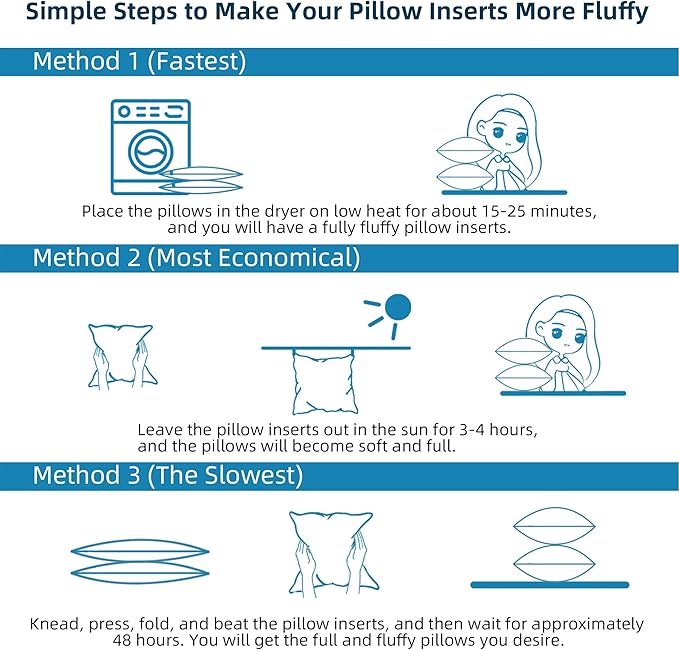 22 x 22 Outdoor Pillow Insert Pack of 4 Patio Furniture Pillows Cushion Waterproof Square Throw Pillow Inserts Decorative Couch Pillow Inserts White Sofa Sham Cushion Stuffer