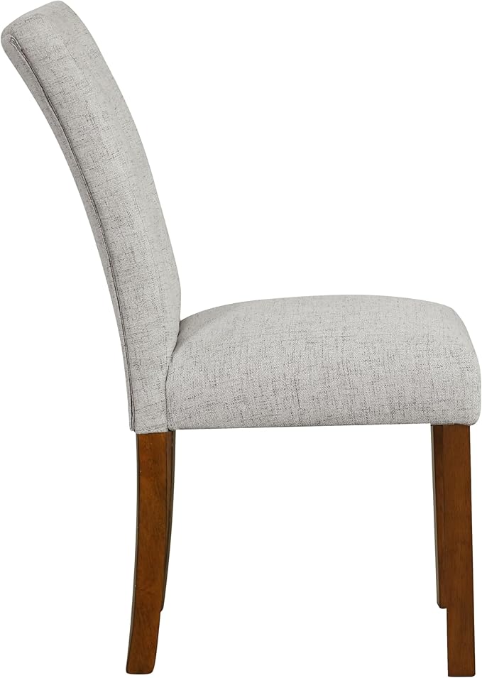 HomePop Button Tufted Fabric Dining Chairs - Neutral Textured Solid Woven (Set of 2)