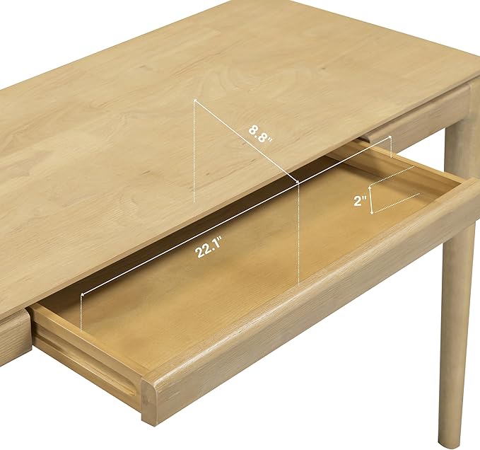 NTC Mingle 47-Inch Console Table, Modern Solid Wood Entryway Table with Hidden Drawer, Waterproof & Heat Resistant, Narrow Table for Hallway, Living Room & Foyer, Sand