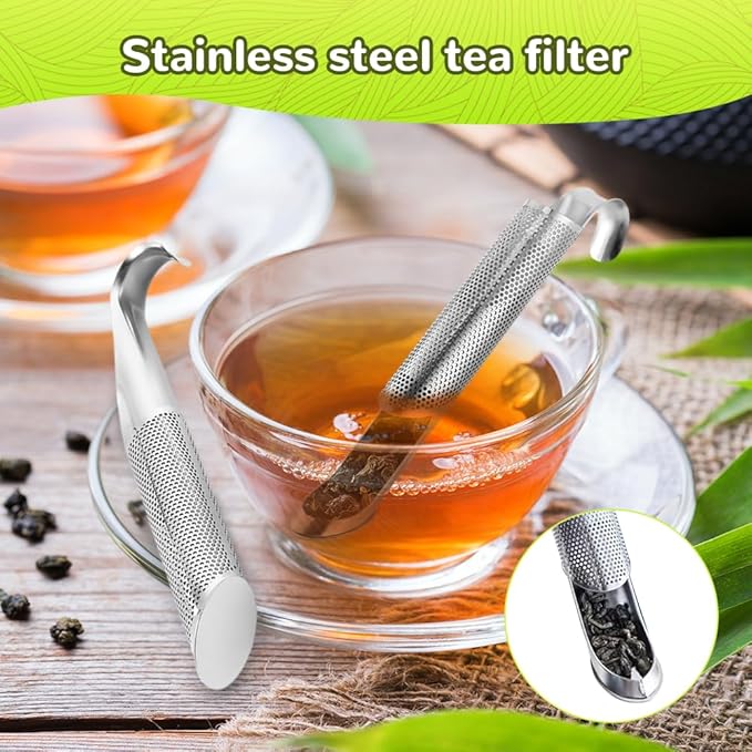 304 Stainless Steel Tea Diffuser, 2025 New Loose Leaf Tea Infuser, Portable Teas Infuser for Office and Home, Spices, Seasonings, Coffee Steeper for Coffee Lovers, Teas Holder Loose Leaf for Gift (3)