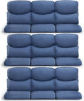 9-Piece Outdoor Patio Cushion Set - Fade & Water Resistant with Removable Olefin Cover, 22x24x4 Inch Memory Foam Cushions for Wicker Sectional Sofa – Blue/Crescent