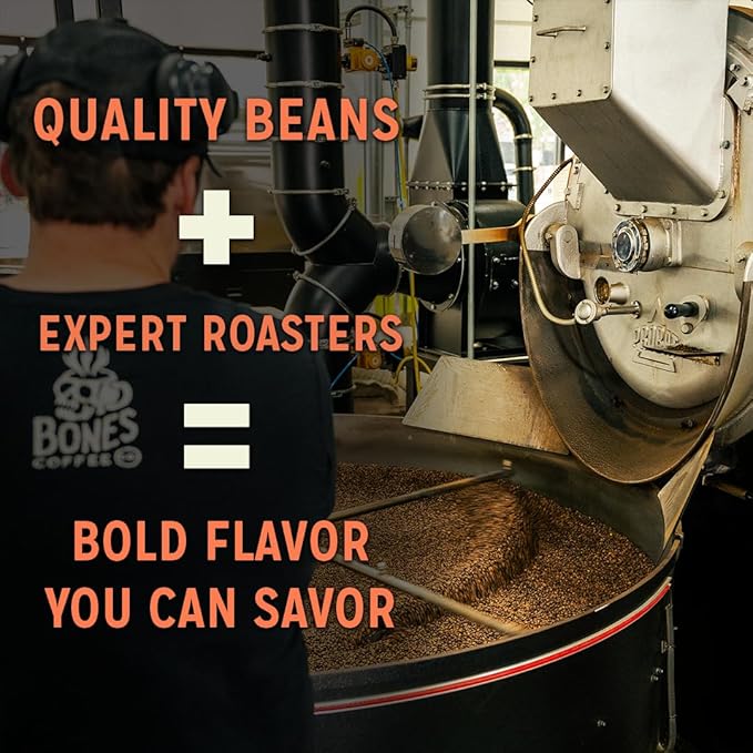 Bones Coffee Company Strawberry Cheesecake Flavored Coffee, Medium Roast Low Acid Arabica Beans Compatible with Auto drip and French Press Coffee Maker, 12 Oz Ground