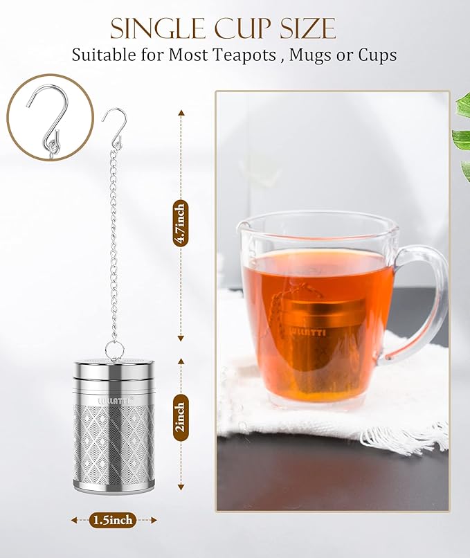 Tea Infusers for Loose Tea, 18/8 Stainless Steel Tea Strainer Set, Extra Fine Mesh Tea Steeper for Brew Tea, Spices & Seasoning