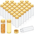 Didaey 100 Pcs Small Clear Vials Spice Mini Jars with Lids Mini Glass Bottles with Screw Aluminum Metal Caps Tiny Jars Sample Containers for Powder Cream Cosmetic Jewelry Wedding (15 ml,Gold Caps)