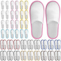Twistover 30 Pairs Disposable House Slippers for Guests, Bulk House Slipper Color Non Slip Pack for Hotel, Spa, Wedding, Travel, Party, Shoeless Home, Adult Men and Women