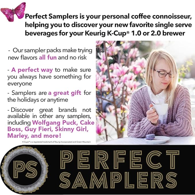 Crazy Cups Decaf Coffee Pods Variety Pack – Flavored & Unflavored Assorted Sampler, 50 Count, Compatible with Keurig K-Cup Brewers